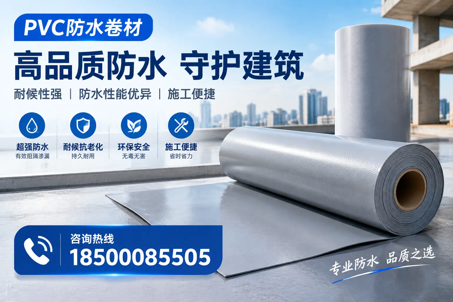 PVC防水卷材的防水效果评测,适合三沙的科学依据